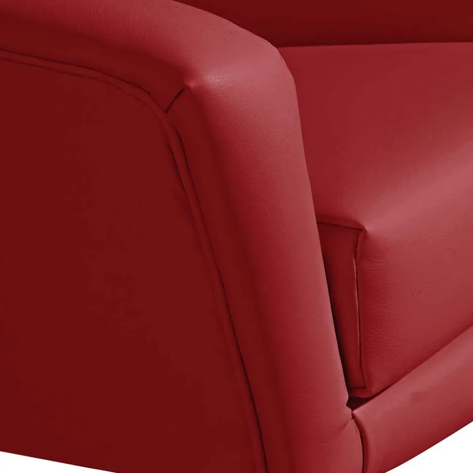 Polstersessel aus rotem Kunstleder - Jymma^Wohnen New