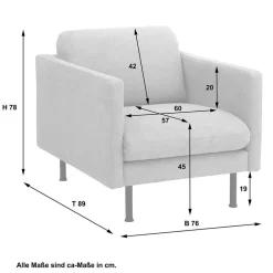 Polstersessel in Beige mit Schwarz - Roco^Wohnen Clearance
