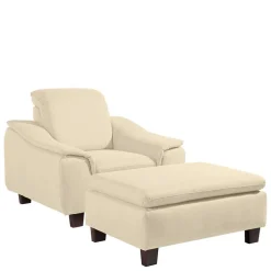 Polstersessel in Beige und Nussbaum Braun - Nando^Wohnen Discount