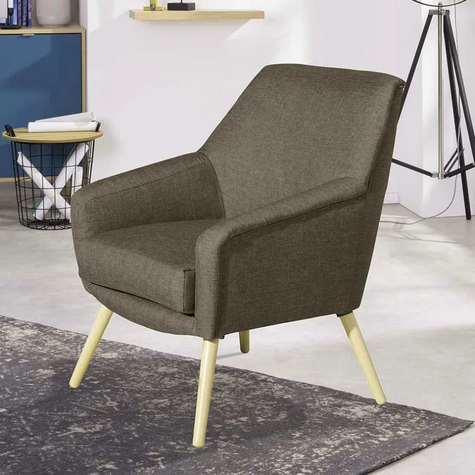 Polstersessel in Beigegrau Stoff - Jonas^Wohnen