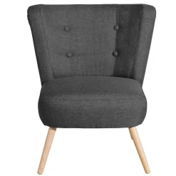 Polstersessel in Dunkelgrau Stoff - Cahira^Wohnen Discount