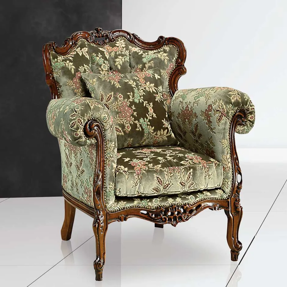 Polstersessel in Grün mit floralem Muster - Duffy^Wohnen Hot