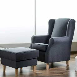 Polstersessel in Jeansblau und Buche - Patronia^Wohnen Discount