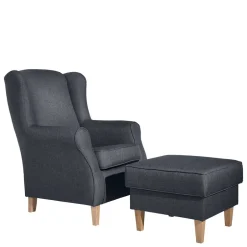 Polstersessel in Jeansblau und Buche - Patronia^Wohnen Discount