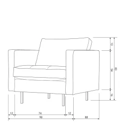 Polstersessel in Khaki Samt - Afeiro^Wohnen Discount