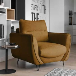 Polstersessel in Senfgelb Samt - Ombragon^Wohnen Outlet