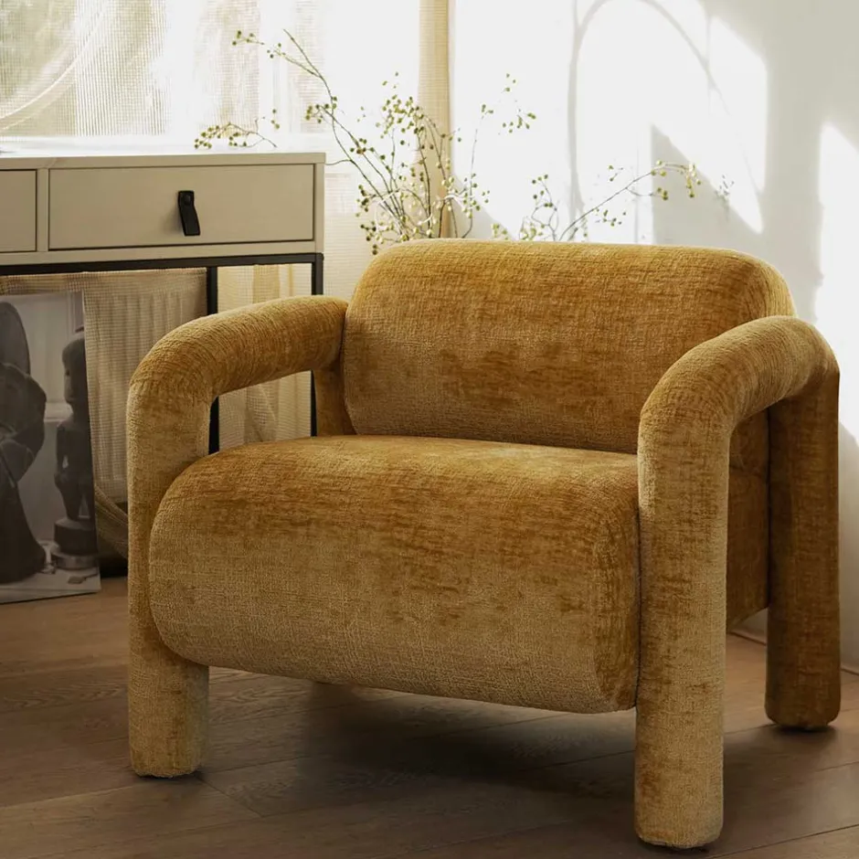 Wohnen Polstersessel in tollem Design aus Samt - Asta