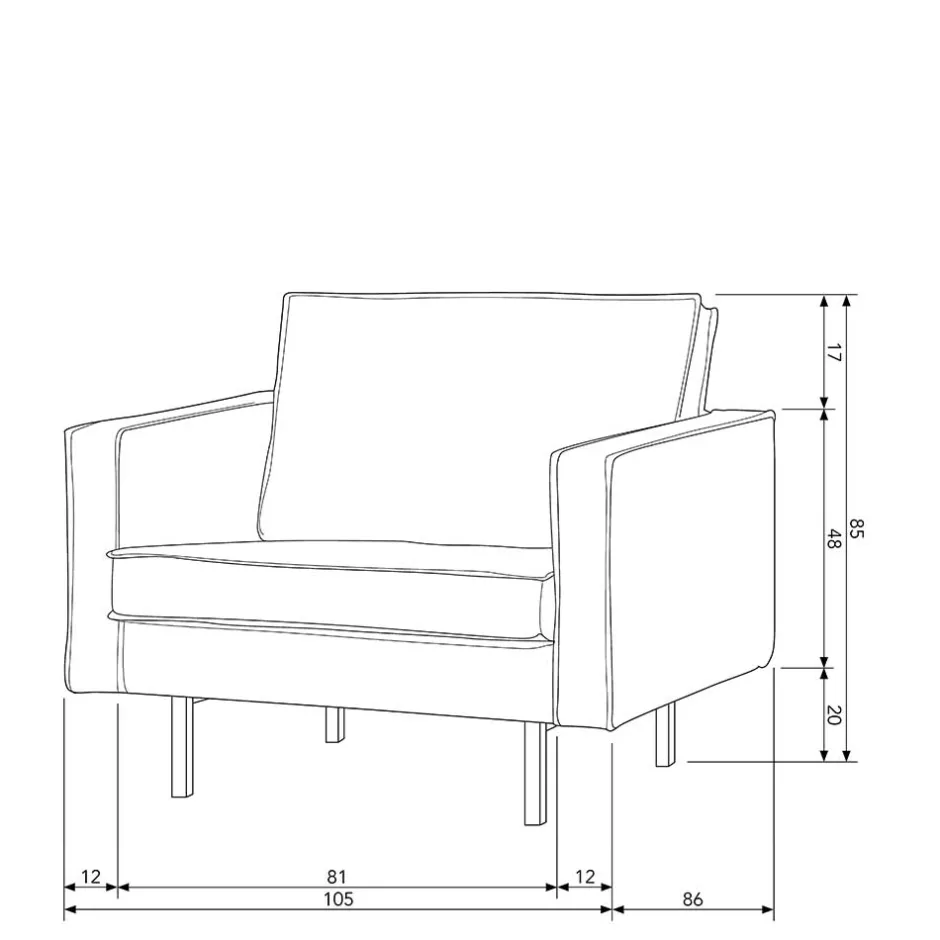 Wohnen Polstersessel Trokey in Cognac Braun