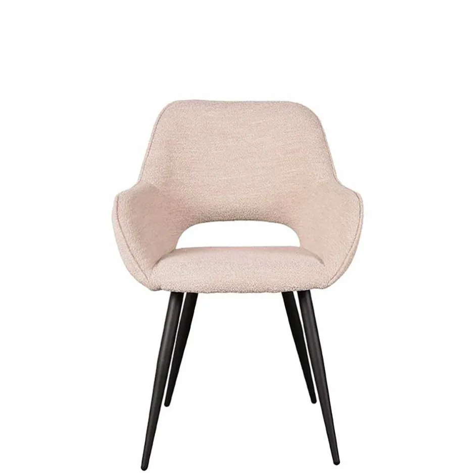 Polsterstühle aus Boucle in Beigegrau - Landhuis (2er Set)^Wohnen Sale