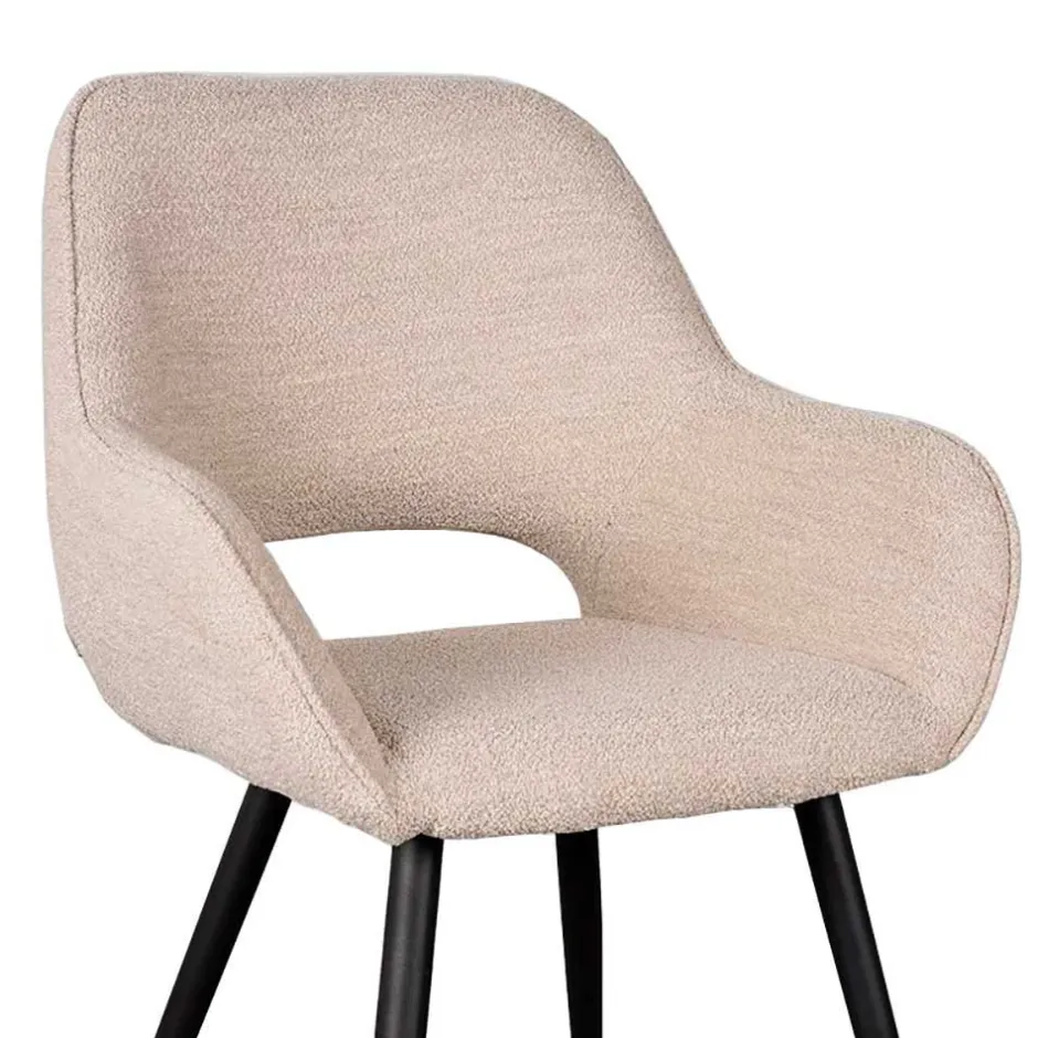 Polsterstühle aus Boucle in Beigegrau - Landhuis (2er Set)^Wohnen Sale