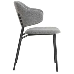 Wohnen Polsterstühle in Dunkelgrau Boucle - Ciribati (2er Set)