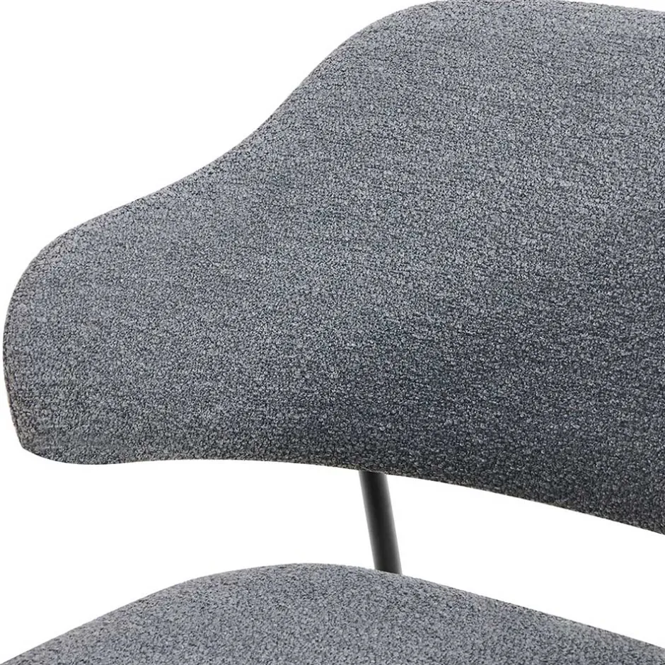 Wohnen Polsterstühle in Dunkelgrau Boucle - Ciribati (2er Set)