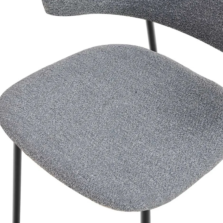 Wohnen Polsterstühle in Dunkelgrau Boucle - Ciribati (2er Set)