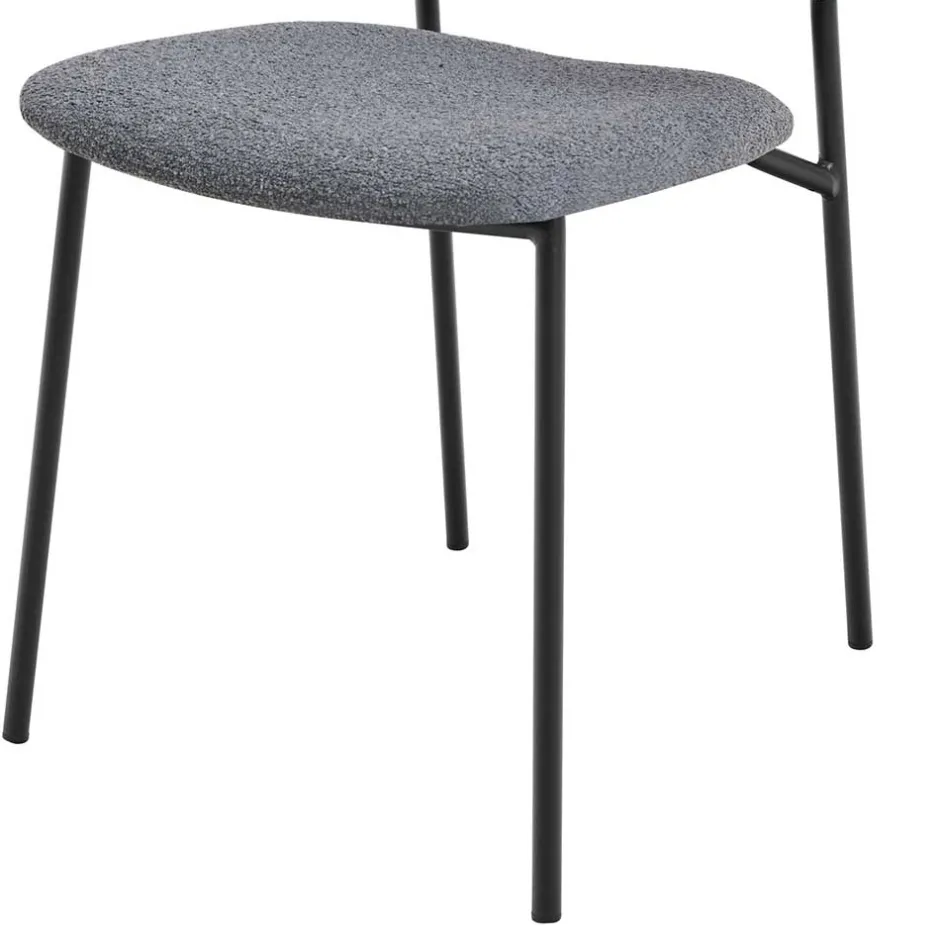 Wohnen Polsterstühle in Dunkelgrau Boucle - Ciribati (2er Set)