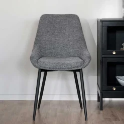 Polsterstühle in Hellgrau & Schwarz - Fabia (2er Set)^Wohnen Discount