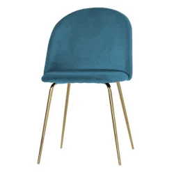 Wohnen Polsterstühle in Petrol Samt - Lametla (2er Set)