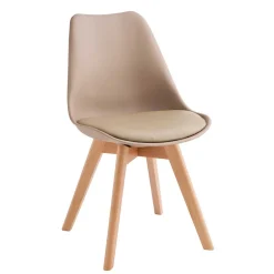 Wohnen Polsterstühle in Taupe & Buche - Asiatia (4er Set)