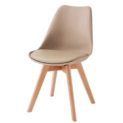 Wohnen Polsterstühle in Taupe & Buche - Asiatia (4er Set)