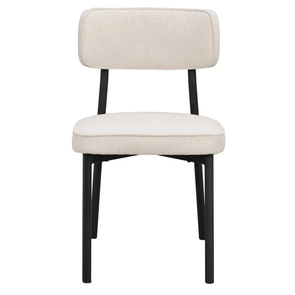 Polsterstuhl in Creme & Schwarz - Jeffa (2er Set)^Wohnen Best