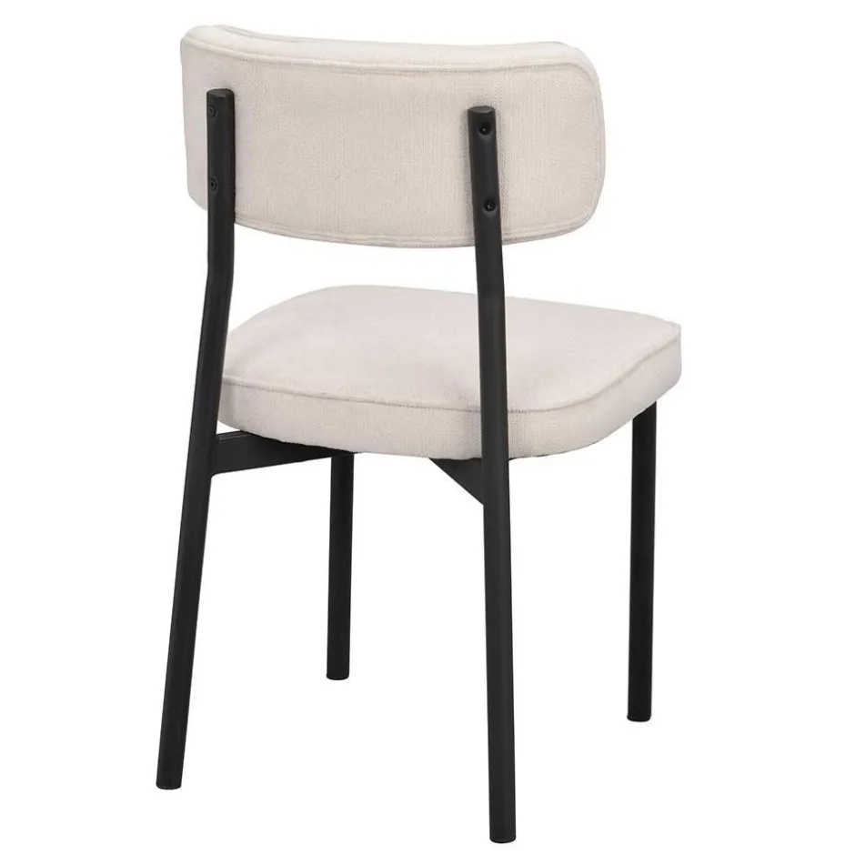 Polsterstuhl in Creme & Schwarz - Jeffa (2er Set)^Wohnen Best