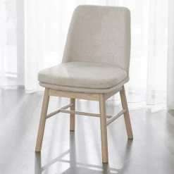 Wohnen Polsterstuhl in Creme Strukturstoff - Peppino (2er Set)