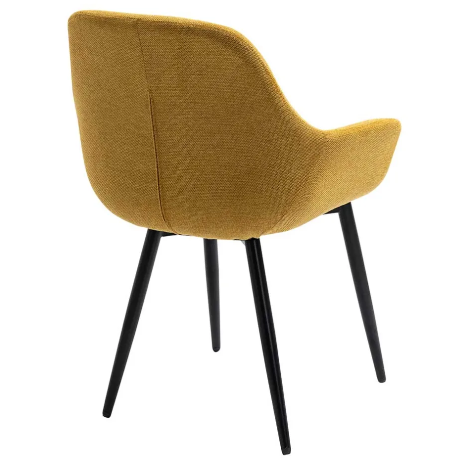 Polsterstuhl in Gelb & Schwarz - Vanencia (2er Set)^Wohnen Discount