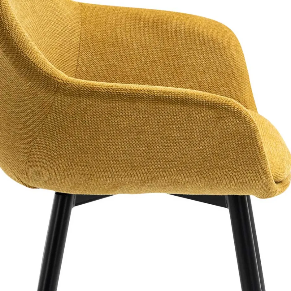 Polsterstuhl in Gelb & Schwarz - Vanencia (2er Set)^Wohnen Discount
