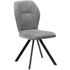 Wohnen Polsterstuhl in Grau und Schwarz - Pogarana (2er Set)
