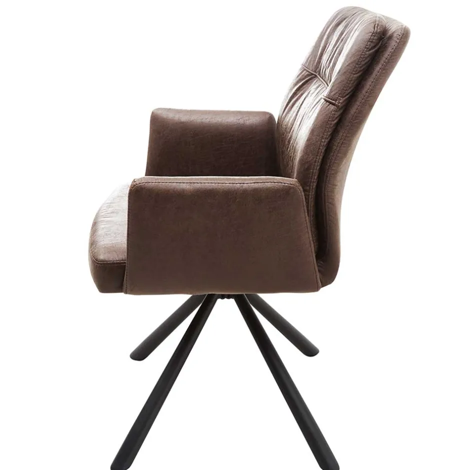 Polsterstuhl mit Armlehen auf Drehgestell - New Orleans (2er Set)^Wohnen Hot