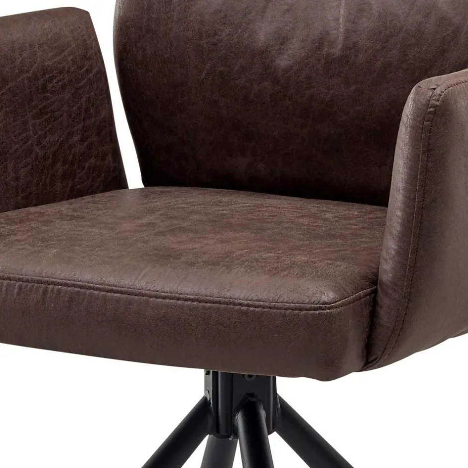 Polsterstuhl mit Armlehen auf Drehgestell - New Orleans (2er Set)^Wohnen Hot