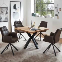 Polsterstuhl mit Armlehen auf Drehgestell - New Orleans (2er Set)^Wohnen Hot