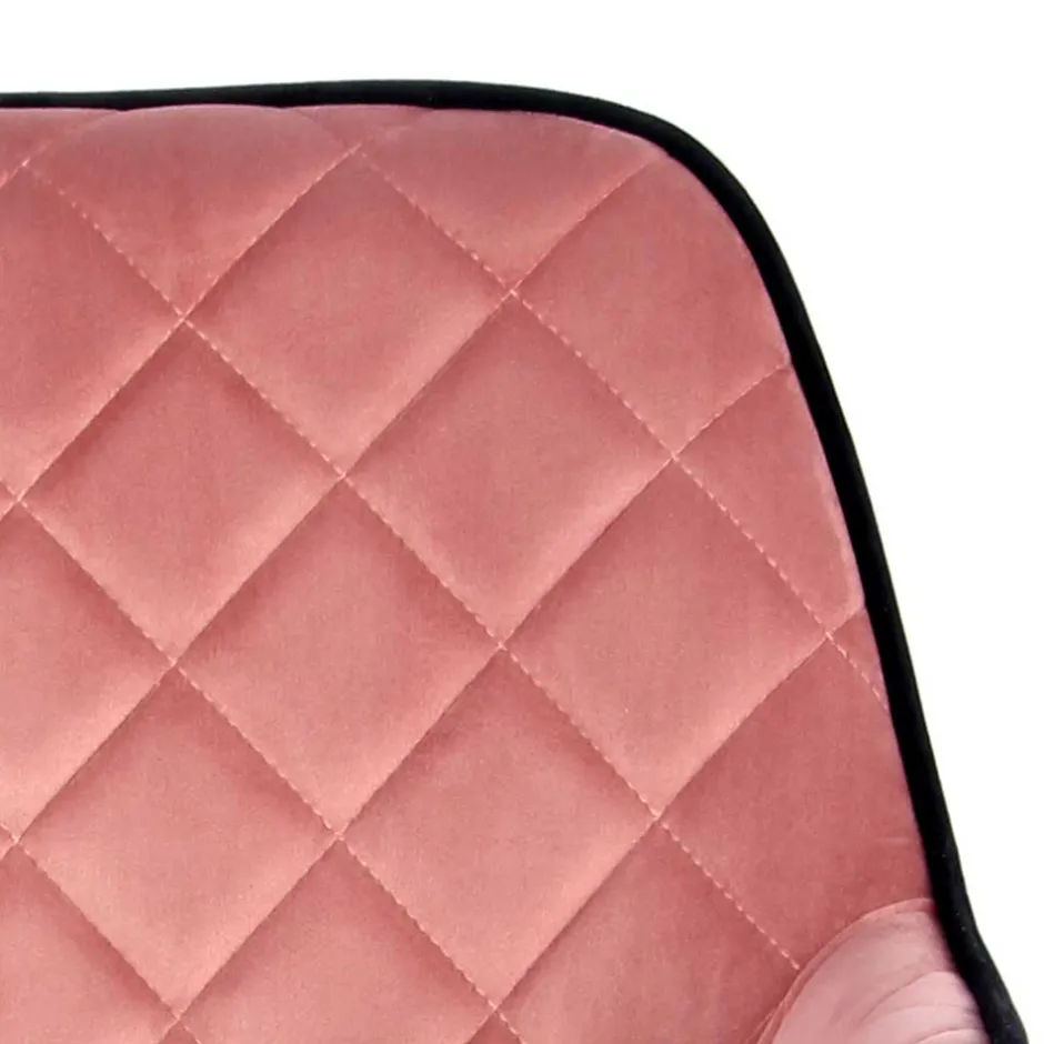 Polsterstuhl mit Armlehnen in Rosa Schwarz - Elliot^Wohnen Sale