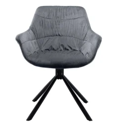 Polsterstuhl mit Armlehnen auf Drehgestell - Memphis^Wohnen