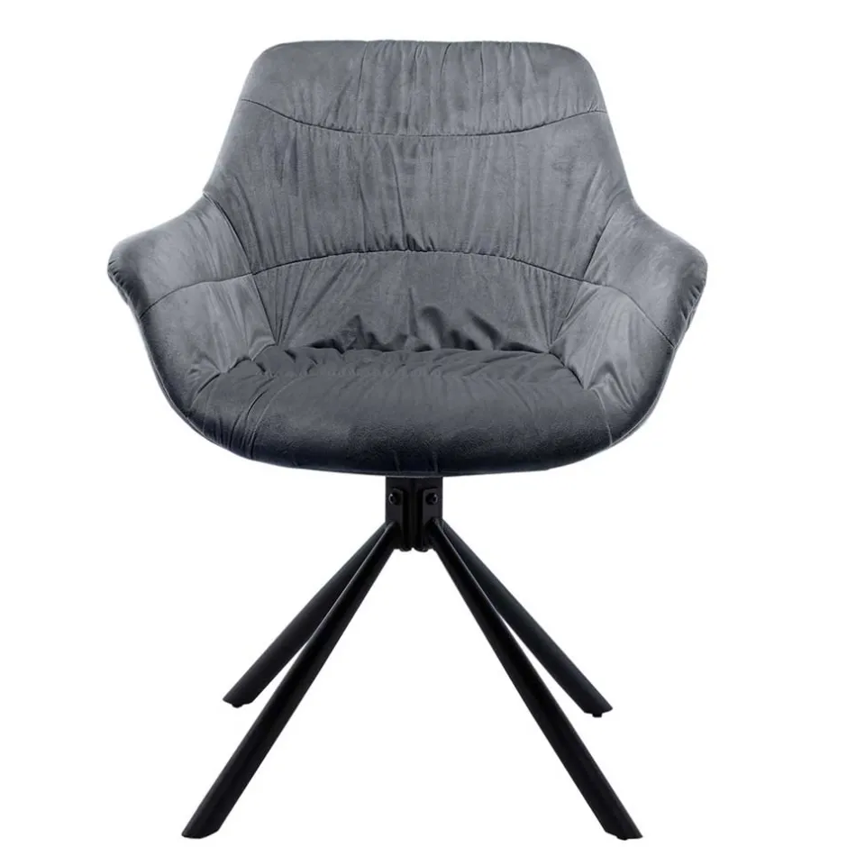 Polsterstuhl mit Armlehnen auf Drehgestell - Memphis^Wohnen