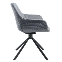 Polsterstuhl mit Armlehnen auf Drehgestell - Memphis^Wohnen