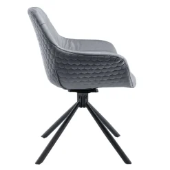 Polsterstuhl mit Armlehnen auf Drehgestell - Memphis^Wohnen