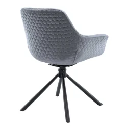 Polsterstuhl mit Armlehnen auf Drehgestell - Memphis^Wohnen