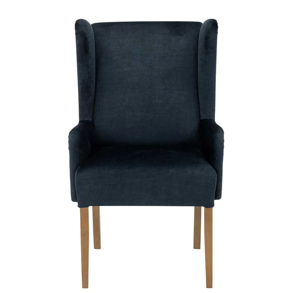 Polsterstuhl mit Ohren in Dunkelblau - Zilandra^Wohnen Outlet