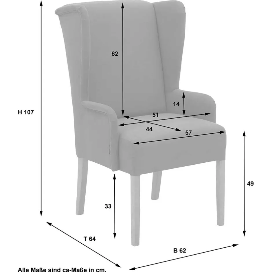 Polsterstuhl mit Ohren in Dunkelblau - Zilandra^Wohnen Outlet