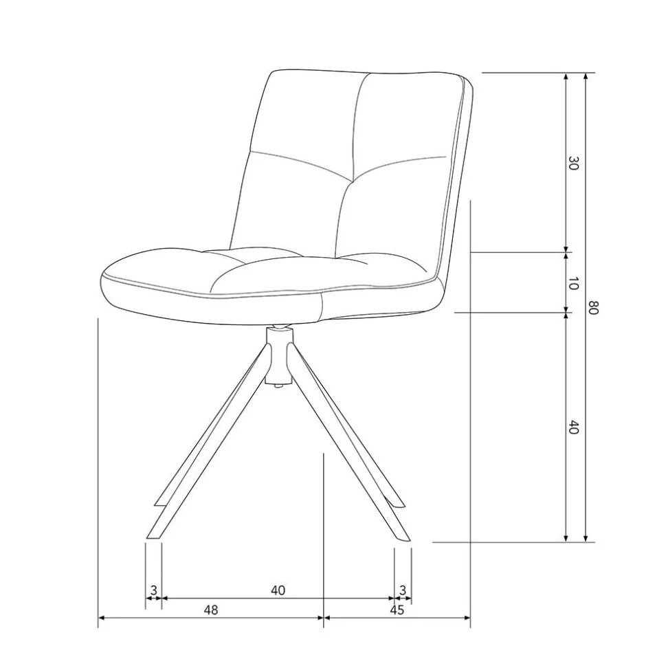 Wohnen Polsterstuhl mit Stativgestell in Beigegrau - Melli