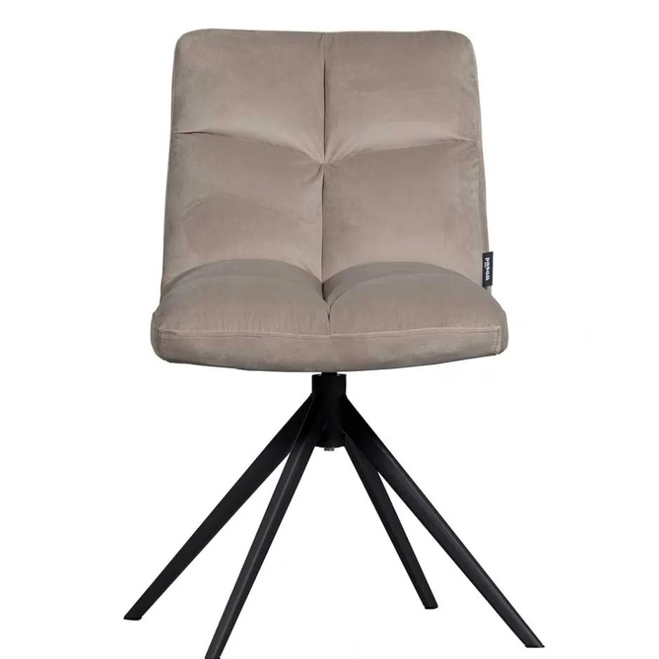 Wohnen Polsterstuhl mit Stativgestell in Beigegrau - Melli