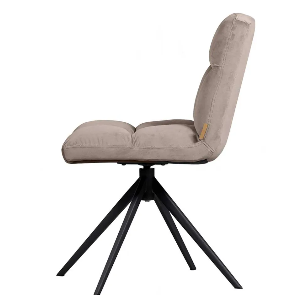 Wohnen Polsterstuhl mit Stativgestell in Beigegrau - Melli