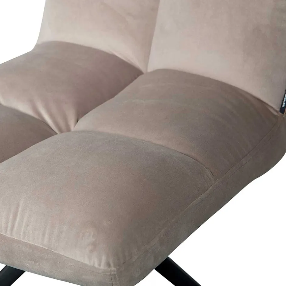 Wohnen Polsterstuhl mit Stativgestell in Beigegrau - Melli