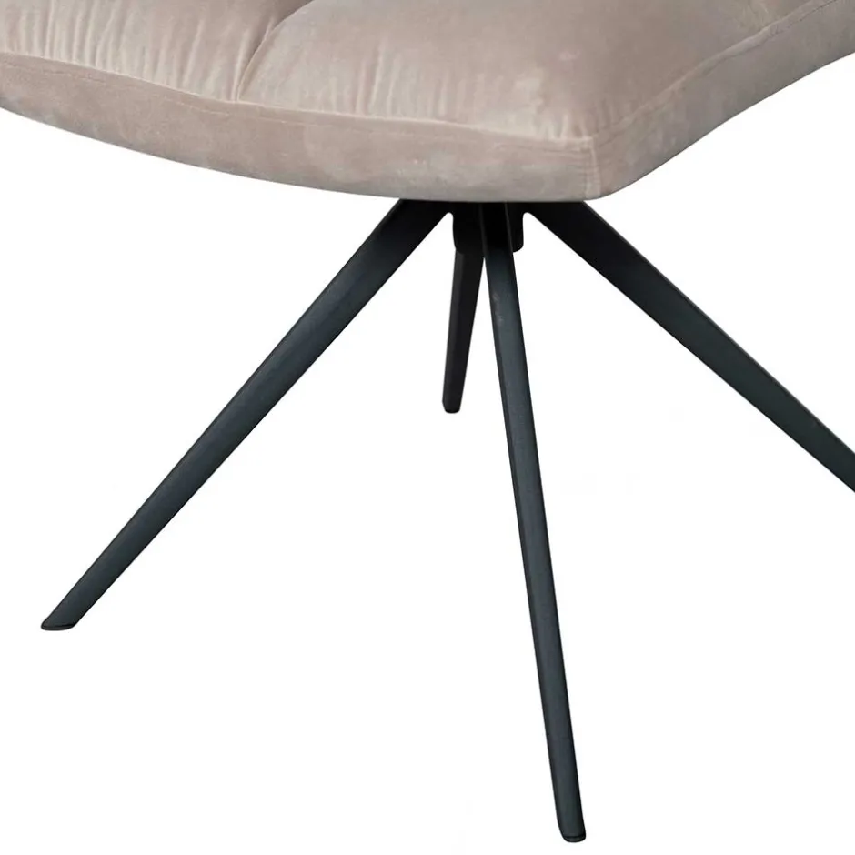 Wohnen Polsterstuhl mit Stativgestell in Beigegrau - Melli