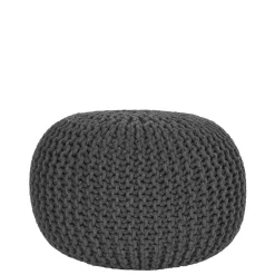 Pouf Hocker in Anthrazit aus Strickstoff - Lamon^Wohnen Outlet