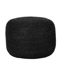 Wohnen Pouf Hocker in Schwarz Jute Geflecht - Racussa