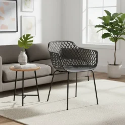 Wohnen PP Design-Tischsessel in Grau - Senva (4er Set)