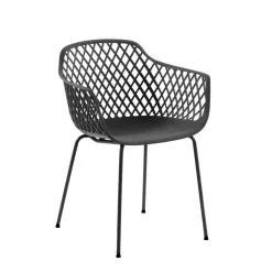 Wohnen PP Design-Tischsessel in Grau - Senva (4er Set)