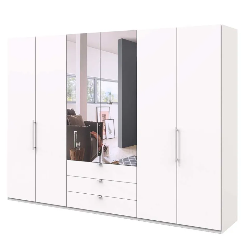 Praktisch aufgeteilter Kleiderschrank in Weiß - Donpiave^Wohnen New