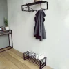 Wohnen Praktisches Garderoben Set aus Stahl - Satroni (zweiteilig)